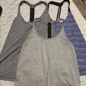 Gray and Purple Racerback Tank Tops Moisture-Wicking Athletic Wear